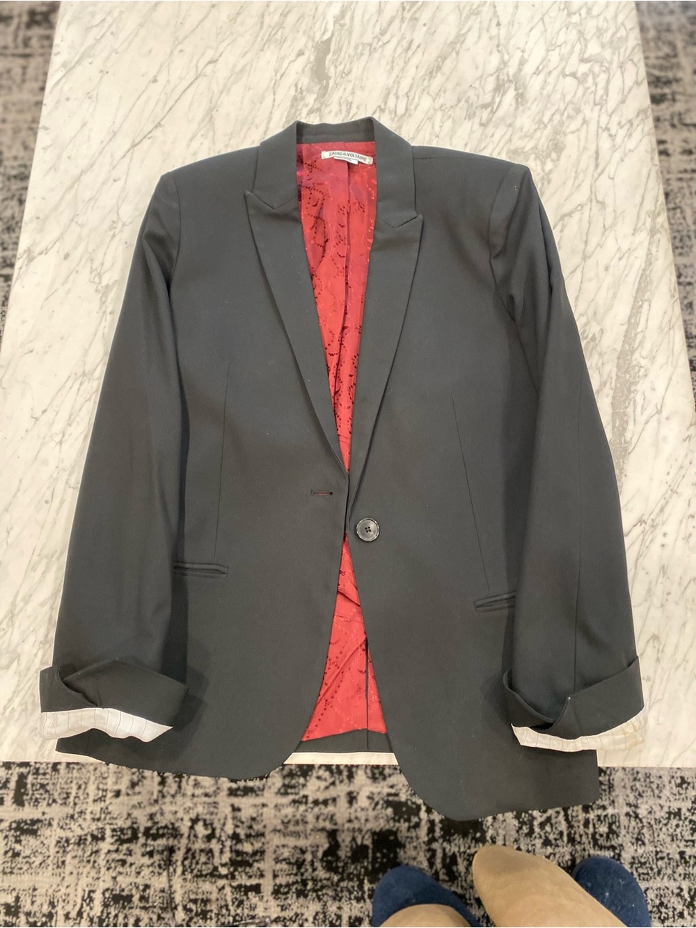 Zadig & Voltaire Black Blazer with Red Lining